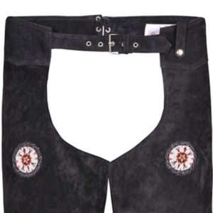 Black Mens Western Style Suede Leather Chaps