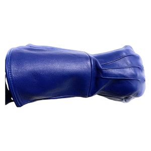 Blue Full Gauntlet Rodeo Leather Gloves