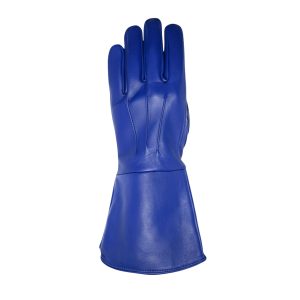 Blue Full Gauntlet Rodeo Leather Gloves
