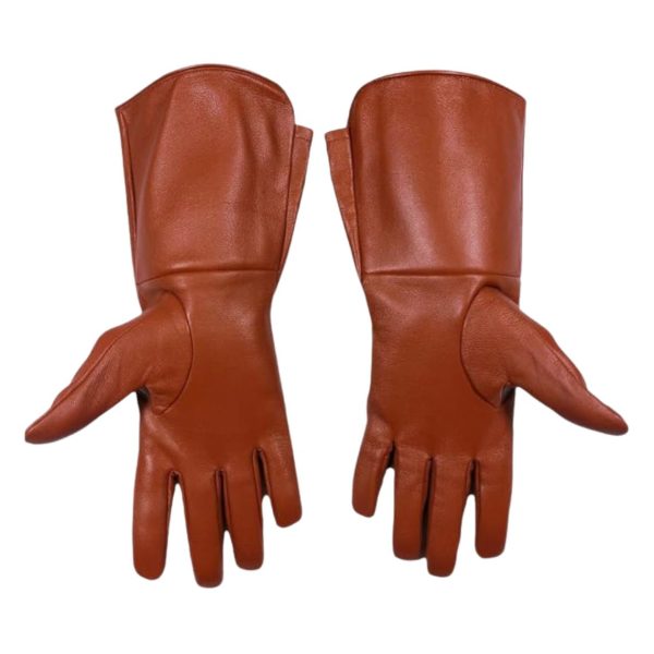 Brown Leather Full Gauntlet Work Gloves