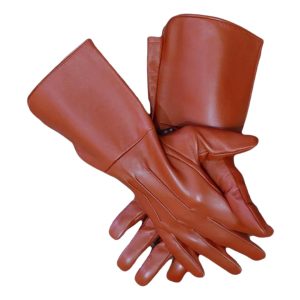 Brown Leather Full Gauntlet Work Gloves