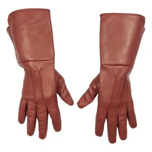 Brown Leather Full Gauntlet Work Gloves