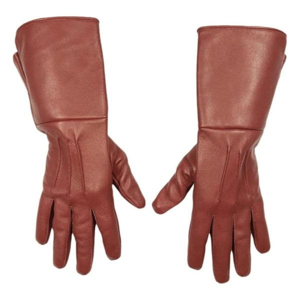 Brown Leather Full Gauntlet Work Gloves