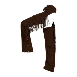 Chocolate Brown Suede Western Chaps With Fringe