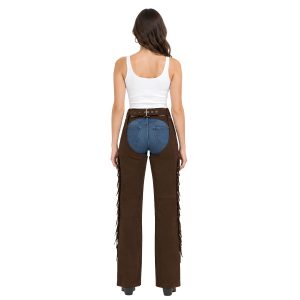 Chocolate brown Western riding chaps for women