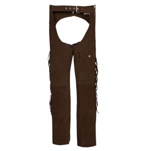 Chocolate Brown Suede Western Chaps With Fringe