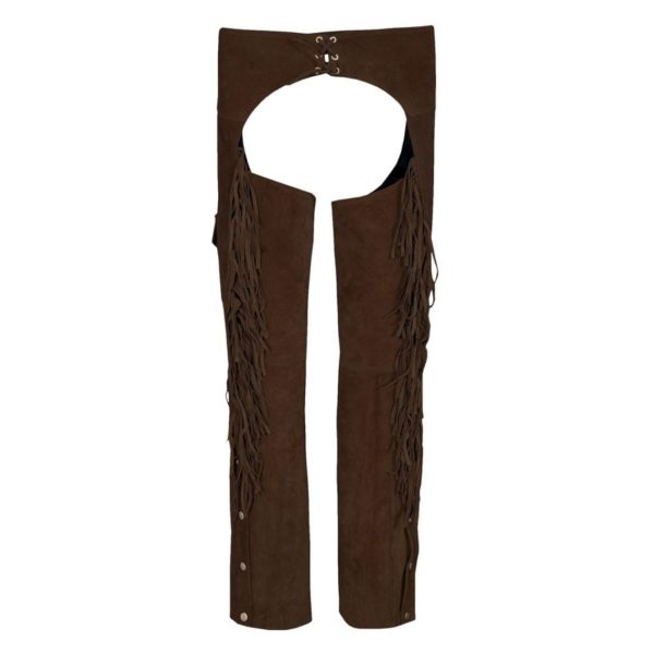 Chocolate Brown Suede Western Chaps With Fringe