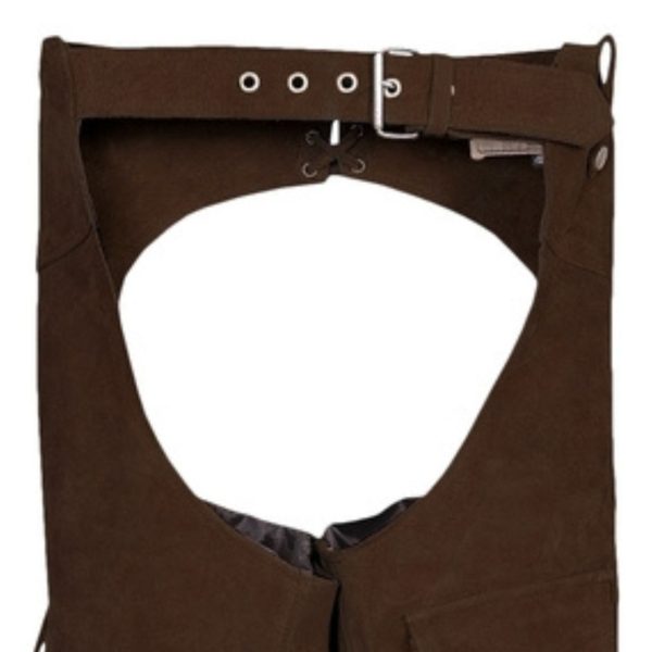 Chocolate Brown Suede Western Chaps With Fringe
