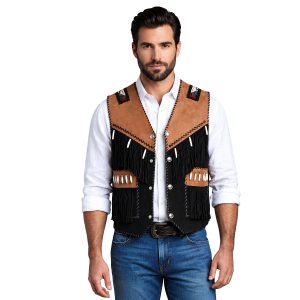 Classyak Western Suede Leather Vest Fringes