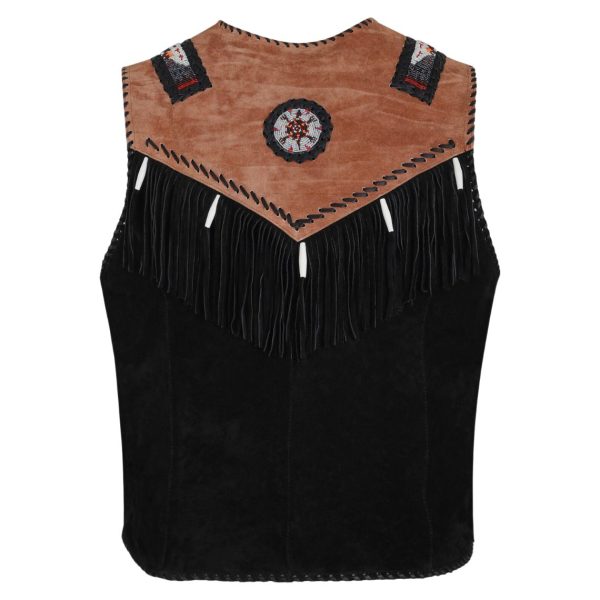Classyaks Western Suede Leather Vest Fringe