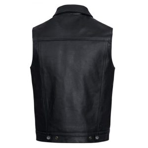 black leather western vests