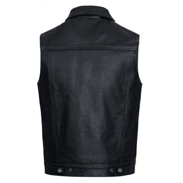 black leather western vests
