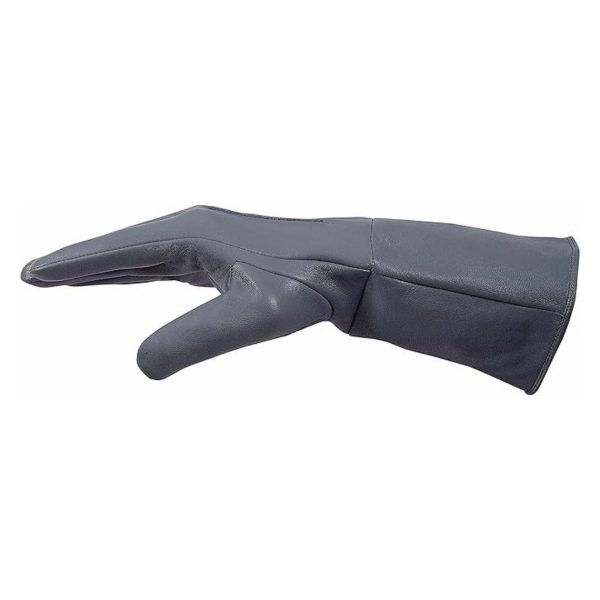 Gray Gauntlet Long Leather Gloves