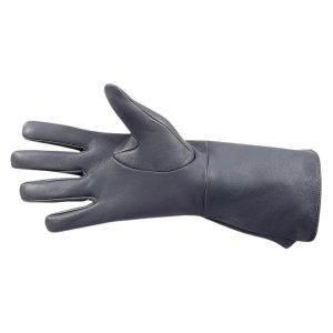 Gray Gauntlet Long Leather Gloves