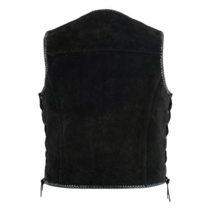 Premium Black Suede Western Vest With Side Laces