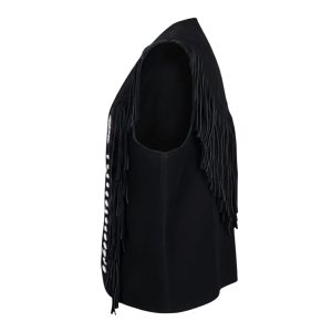 Premium Black Suede Western Vest With Side Laces