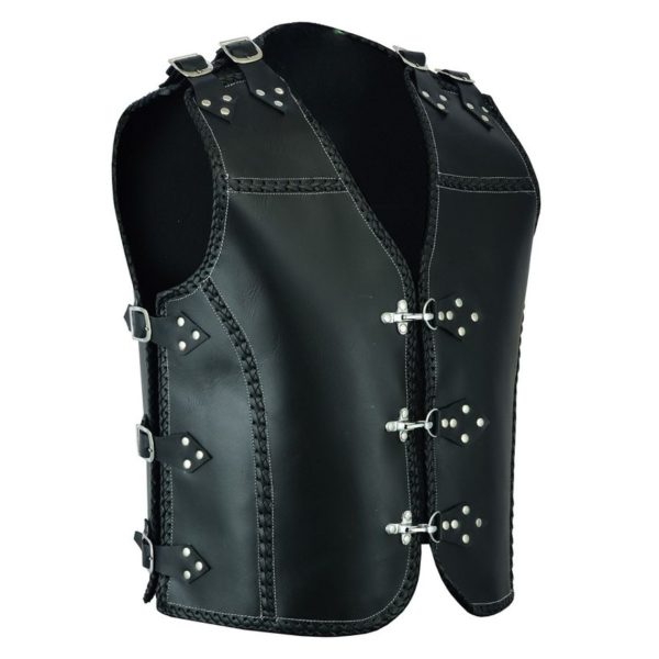 Protective Western Black Leather Vests