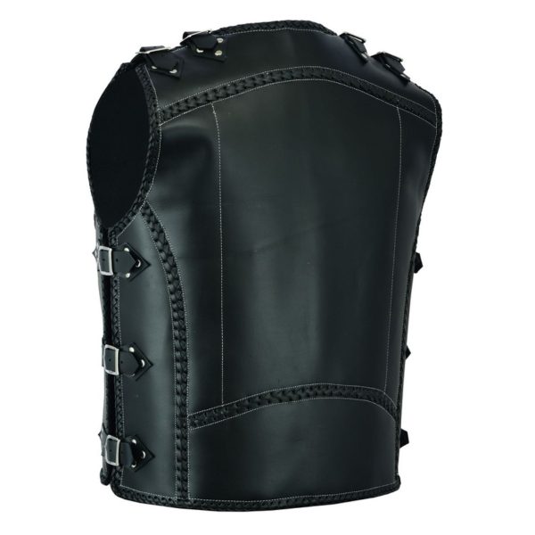 Protective Western Black Leather Vests