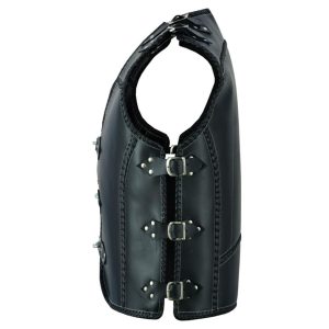 Protective Western Black Leather Vests
