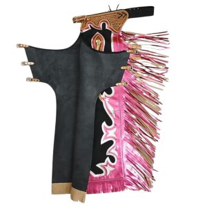Rodeo Rose Chaps Metallic Pink Fringe