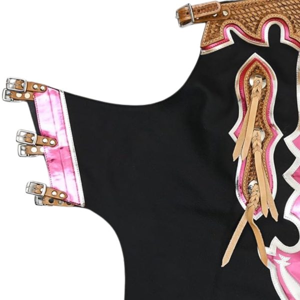 Rodeo Rose Chaps Metallic Pink Fringe