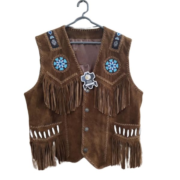 Spirit Warrior Vest With Tribal Beading & Fringe