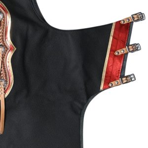 Super Pro Riders Rodeo Chaps Red & Black Edition
