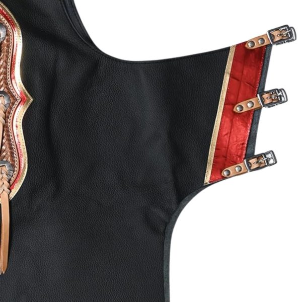 Super Pro Riders Rodeo Chaps Red & Black Edition
