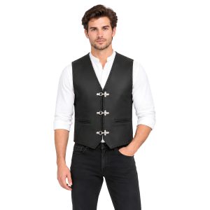 Timeless Hook Closure Leather Riding Vest