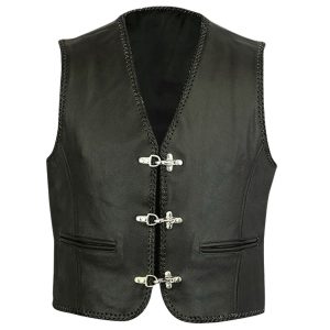 Timeless Hook Closure Leather Riding Vest