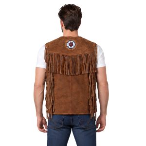 Men’s Traditional Western Suede Vest in Brown