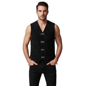 Western Black Suede Vest With Side Laces
