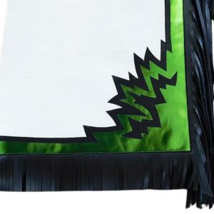 White Bull Riding Chaps Mens Green And Black Fringe