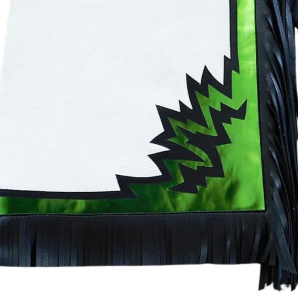 White Bull Riding Chaps Mens Green And Black Fringe