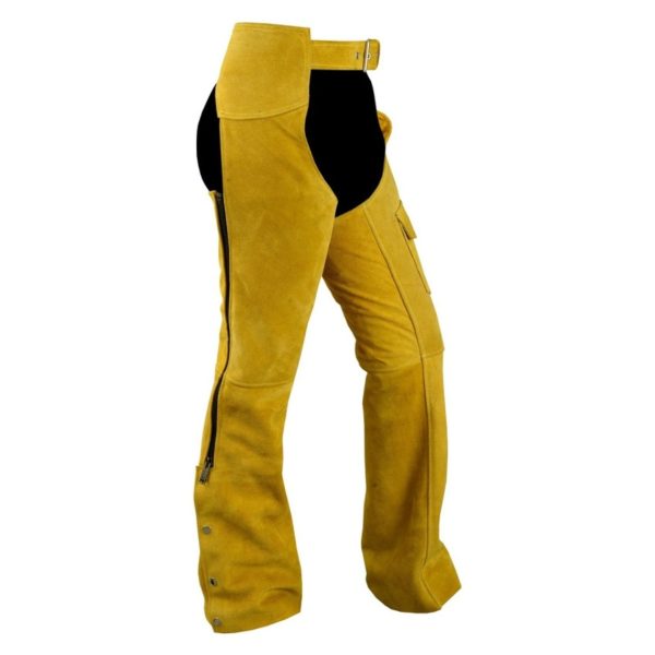 Yellow Vintage Native American Western Leather Chaps