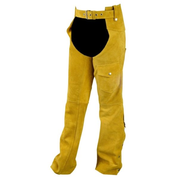 Yellow Vintage Native American Western Leather Chaps