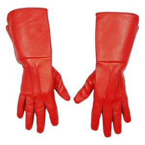 Red Gauntlet Style Gloves