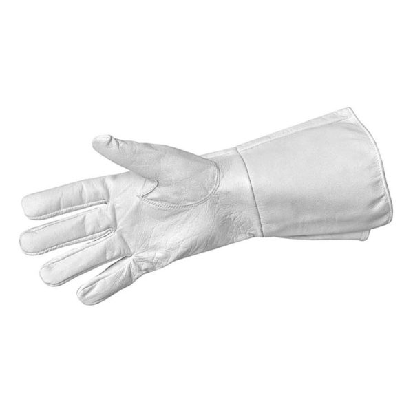 white gauntlet riding gloves