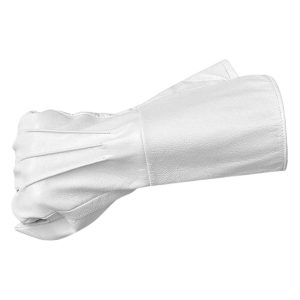 white gauntlet riding gloves