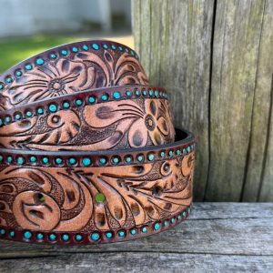 Boho Style Tooled Leather Belts