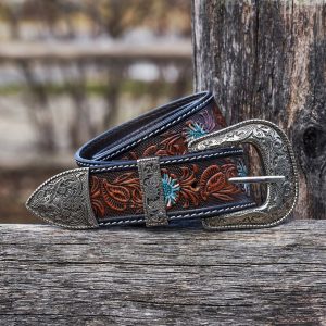 Elegants Hand Carved Leather Western Belt