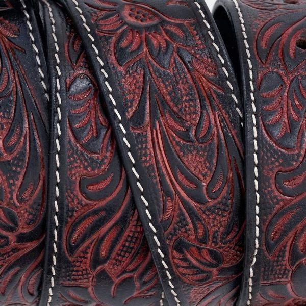 Red and Black Toole Leather Belt