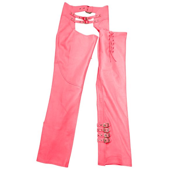 Pink Assless Leather Chaps