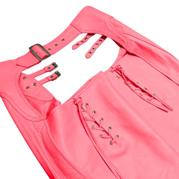 Pink Assless Chaps With Adjustable Straps