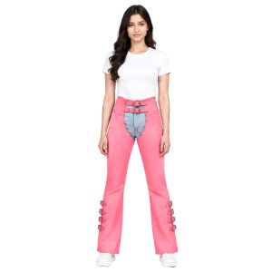 Pink Assless Chaps With Adjustable Straps