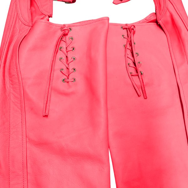 Pink Assless Chaps With Adjustable Straps