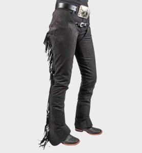 Sullivan Black Leather Western Chaps