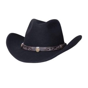 Black Cowboy Hat with Western Band Trim