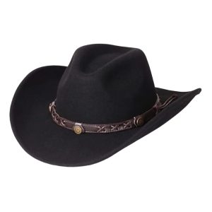 Black Cowboy Hat with Western Band Trim