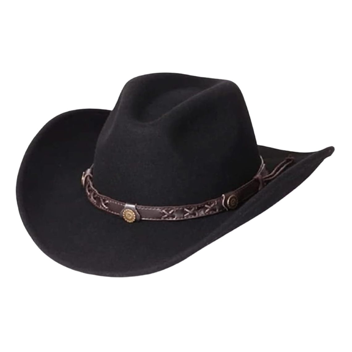 Black Cowboy Hat with Western Band Trims Black Cowboy Hat with Western Band Trim